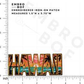 EMBRO BOF Sunset Hawaii Patch – 1.5 pulgadas, parches de viaje Cool Aloha State – parches bordados para coser o planchar Hawaii para mochilas