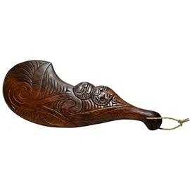 Alii of Hawaii Maori Patu Wahaika Hand Carved Wood Ceremonial Club Replica