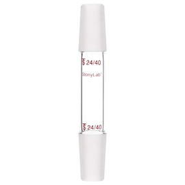 stonylab Glass 24/40 Straight Laboratory Adapter, Borosilicate Glass 70 mm Between Two 24/40 Ground Inner Standard Taper Joints for Laboratory Lab Supply