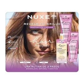 Nuxe Hair Prodigieux Innovación Capilar para Cabello. Kit Rutina de 3 Pasos: Nourishing Mask Pre Shampoo + High Shine Shampoo + High Shine Acondicionador. Total 525 ml