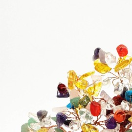 Colorsheng 7 Inch Quartz Crystal Money Tree Bonsai Feng Shui Gem Decoration for Wealth and Luck (Multicolor)