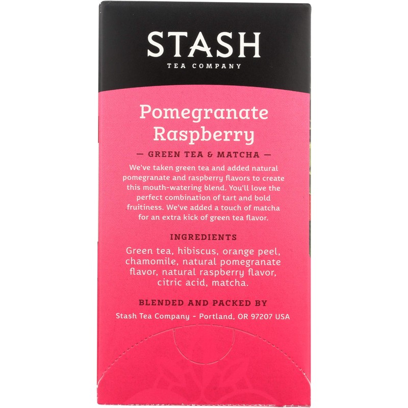 Stash Tea, Tea Pom Raspberry Matcha, 18 Count