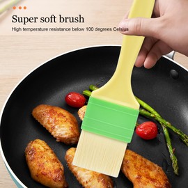 KYSUN Set of 3 Pastry Brush, Kitchen Pastry Brush, Grill Brush, Soft and Durable BBQ Brush, Baking Soft Brush, Classic Pastry Brush Set, 3 Pieces for Grilling, Pastry, Stirring, Baking, Cooking