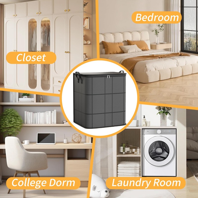 HausArtX 4 Pack Large Clothes Storage Bags, Comforter Storage organizers