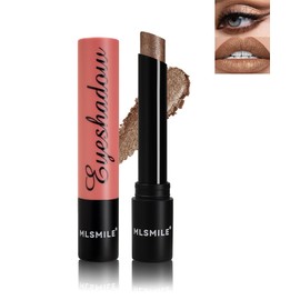 Glod Brown Glitter Lipstick Eyeshadow Long Lasting, Metallic High Shine Glitter Diamond Creamy Lipstick Lip Makeup Transferproof, Shimmer High Impact Lipcolor Lip Stick for Women Party Cosplay Use-03