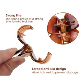 coiyie Butterfly Hair Clips for Women 1.8 Inch Nonslip Clear Acrylic Hair Claws for Thin Hair, 4 Pieces