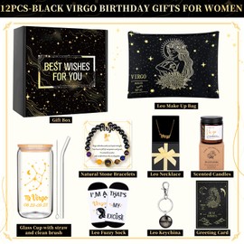 11Pack Birthday Gift for Women Virgo Gifts Set Get Well Soon Gift for Women Men Birthday Pamper Gifts for Ladies Self Care Package for Virgo Necklace Bracelet Best Wishes Present Self Care Set Kit