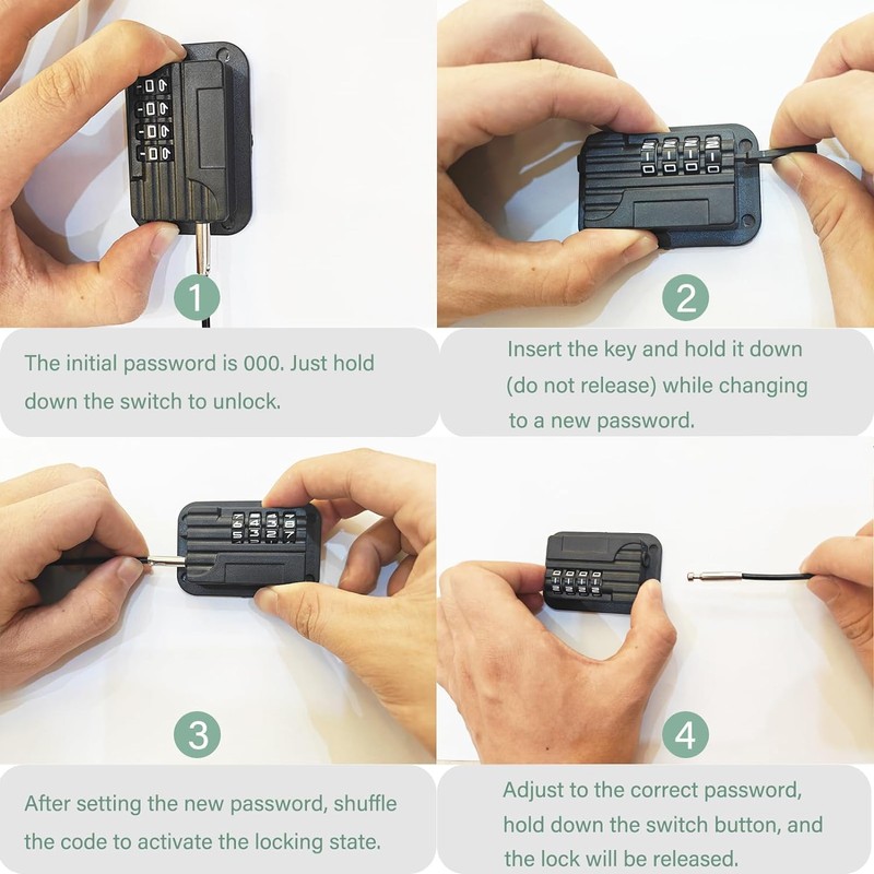 Child Proof Fridge Locks with 4 Code Password, Refrigerator Combination