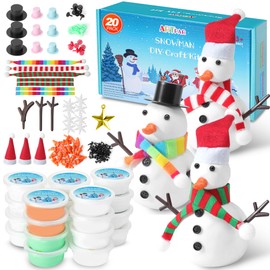 ARTPAR 20 Pack Modeling Clay DIY Snowman Kit,Air Dry Clay Snowman Crafts for Kids,Christmas Stocking Stuffers for Kids,Christmas Crafts Xmas Gift