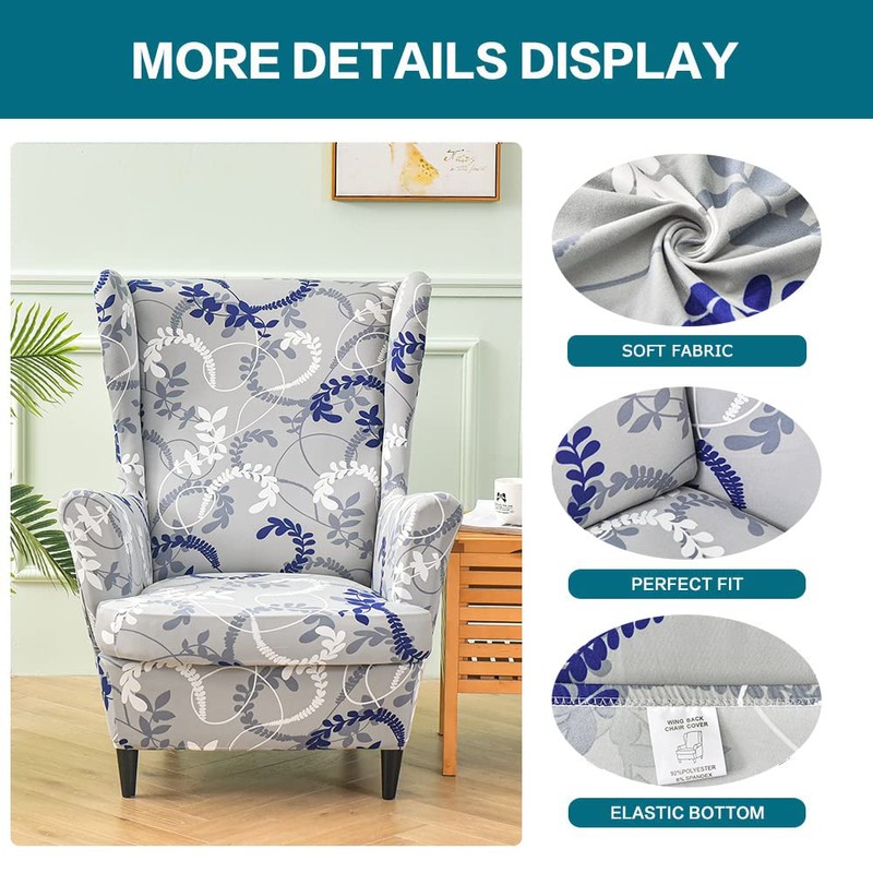 KRFOONN Wingback Chair Covers Slipcovers 2 Piece Stretch Wing Chair