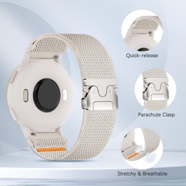 Sunnyson 20mm Stretchy Bands Compatible with Garmin Vivoactive 5/6/Forerunner 55/165, Parachute Elastic Soft Nylon Watch Band for Venu Sq/Sq 2/2 Plus Women Men