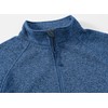 Gopune Men's Quarter-Zip Fleece Jacket Knitted Pullover Sweater Grey Blue,S