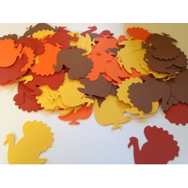 48 Turkey Cut Outs, Turkey Confetti, Thanksgiving Confetti, Thanksgiving Cut Out, Thanksgiving Decor, Fall Confetti, Turkey Cut Out