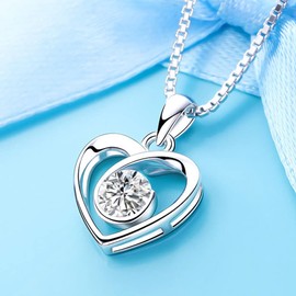 Josfeva Silver Jewellery Sets for Women, 925 Sterling Silver Stud Earrings & Necklace & Bracelet Sets with White Cubic Zirconia, Heart Clover Jewellery Set Gift for Christmas Birthday Valentines