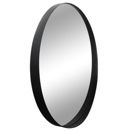 Design House 24-Inch Violette Wall Mirror – Round Mirror with Black Iron Metal Frame – Midcentury Modern Design for Entryway, Vanity, Living Room, Bathroom, 589879