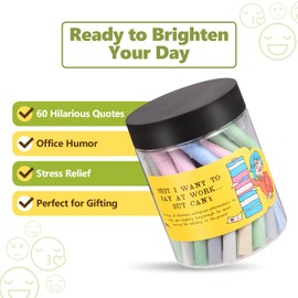 Hilarious Work Affirmation Jar - 60 Stress Relief Cards for Office Humor, Coworker Gag Gifts, Team Building Christmas, Retirement, Boss Employee, work Bestie, Friend Gifts Coworker Leaving ideas