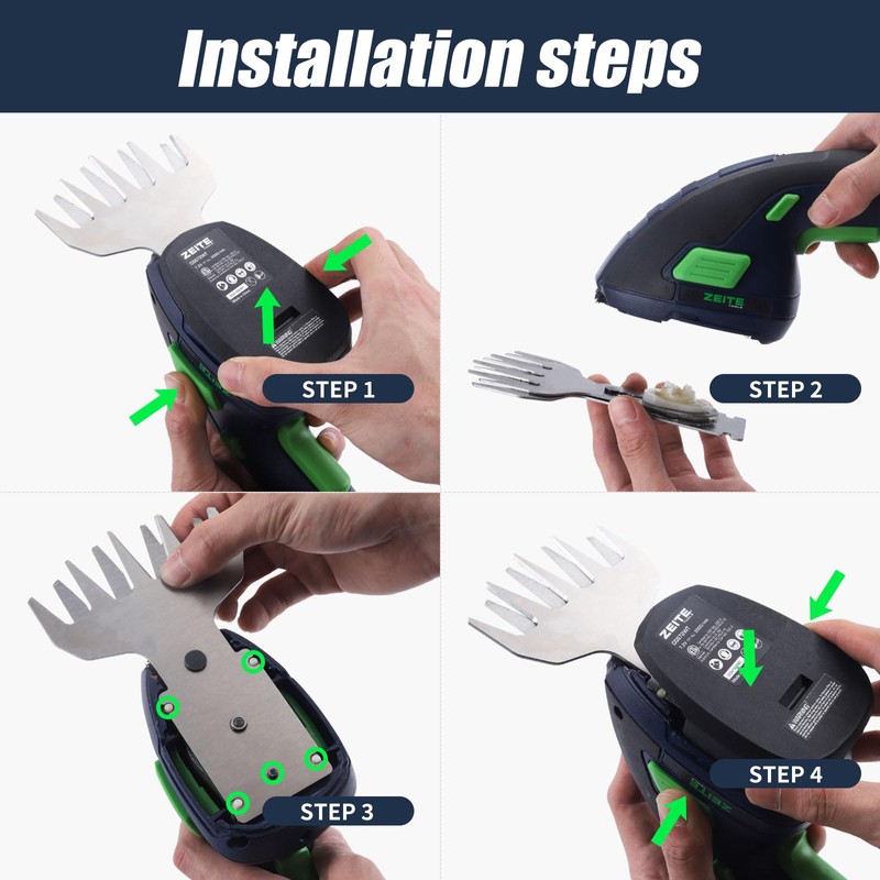ZEITE 7.2V Grass Shear & Shrubbery Trimmer, 2-in-1 Cordless Grass
