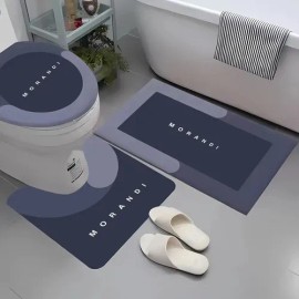 3pz Tapete Baño Ultra Suave Alfombra Antidesliz Absorbente                                                                                            