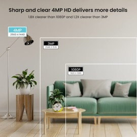 Tenda Cameras for Home Security, 2.5K Indoor Camera WiFi Camera, 360° Pan Tilt WiFi Camera with Phone APP, 2-Way Audio, Night Vision, Smart Tracking, Human Detection, Cloud Storage (CP7)