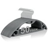 Grey Plastic Hangers 50 Pack: No Shoulder Bumps Ultra Thin