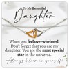 Love You This Much To My Daughter Interlocking Hearts Bracelet,