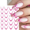 FSpronail Ombre French Tip Nail Stickers 12 Sheets 3D Line
