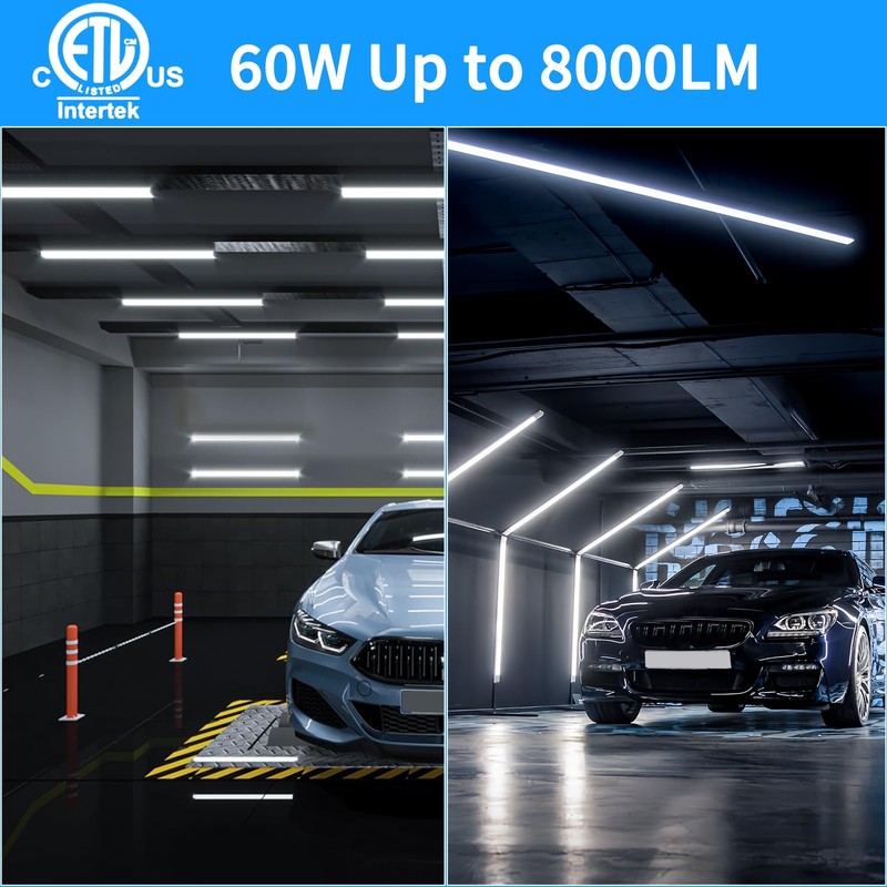(Pack of 4) Linkable LED Utility Shop Lights for Garage,