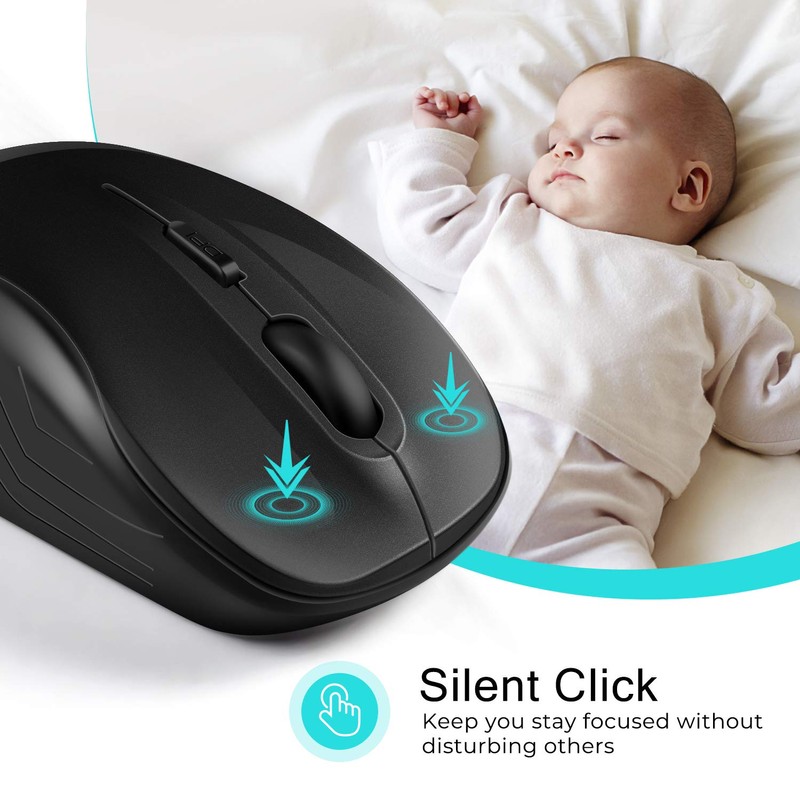 LeadsaiL Wireless Mouse Silent 2.4G USB Computer Compact Optical Cordless