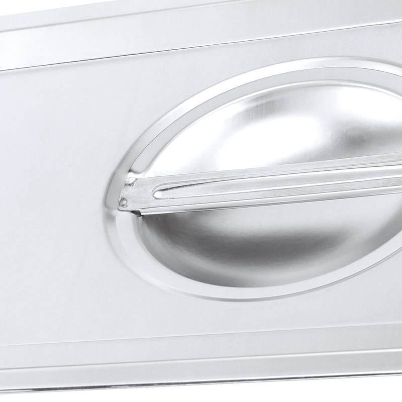 PINGEUI 8 Pack 1/3 Size Stainless Steel Steam Table Lid,