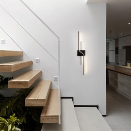 Black Wall Sconces Modern LED Bathroom Vanity Light Fixtures 30 Inch Linear Wall Lamp 4000K Neutral Light for Living Room Indoor Wall Lighting for Bedroom Living Room Hallway Stairway