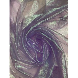 Sal Tex Fabrics, Crush Iridescent Shimmer Organza Fabric 45" Wide, Sells by The Yard 1 Qty = 1 Yard (Lavender)