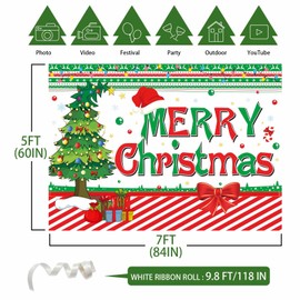 Christmas Backdrop,7x5FT | Christmas Decorations Merry Christmas Backdrop Xmas Backdrop Christmas Banner Christmas Background Merry Christmas Backdrop Party Decor Supplie