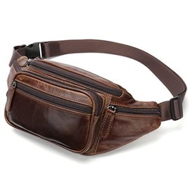 Riñonera de piel para hombres y mujeres, para viajes al aire última intervensión, senderismo, camping, caminar, correr, cadera y vagabundo, bolsa delgada para teléfono celular, Café, Una talla,