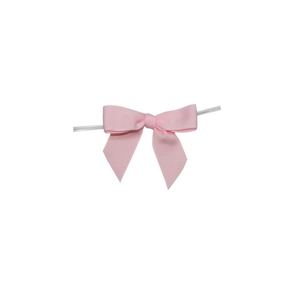 Reliant Ribbon Grosgrain Twist Tie Bows - Small Bows, 5/8 Inch X 100 Pieces, Light Pink