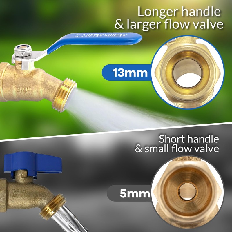 Brass 3/4" Hose Bibb, 3/4" Male NPT X Garden Hose