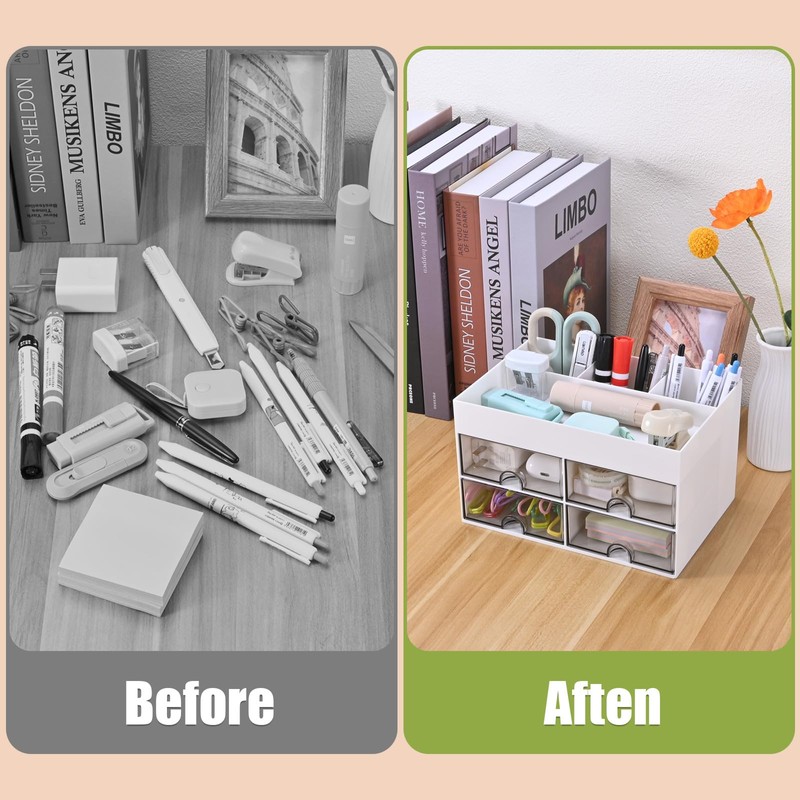 MumdoYAL Schreibtisch Organizer Utensilienschalen - Praktische Schubladen für eine perfekte