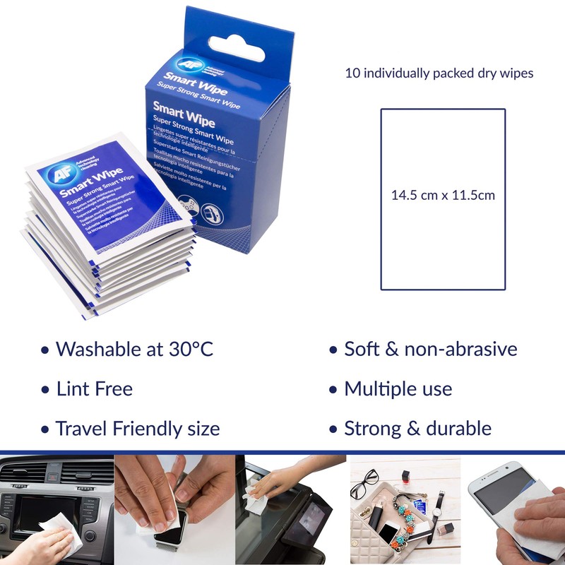 AF asmartwipe10 – Pack of 10 Reusable Wipes for Cleaning