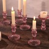 12Pcs Pink Candlestick Holders Set- 4" H Taper Candle Holders