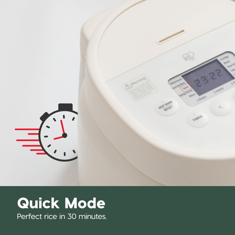 IRIS USA Micom Japanese Rice Cooker, 5-Cup Uncooked/10-Cup Cooked, Fuzzy