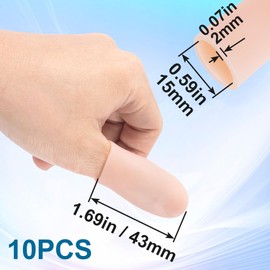 Isslly 10 PCS Gel Finger Sleeve Protectors, Silicone Finger Support, Finger Sleeves for Arthritis, Hands Cracking, Blisters - Skin Color