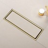 DEOKXZ Linear Shower Drain Pipe 12 Inches Brushed Gold, with