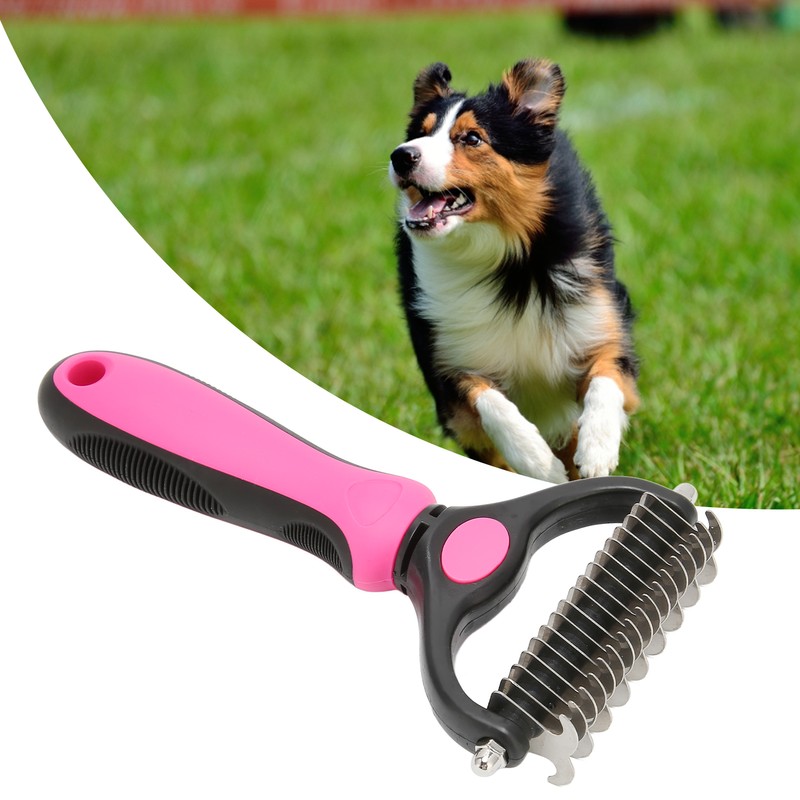 Pet Undercoat Rake Double Sided Knots Removal Grooming Massage Dog