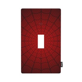 Pznen Red Spider Web Light Switch Cover Hero Theme Single Toggle Wall Plate 1 Gang Switchplate for Men Cave Teen Boys Bathroom Bedroom Wall Decor 4.5"x 2.76"