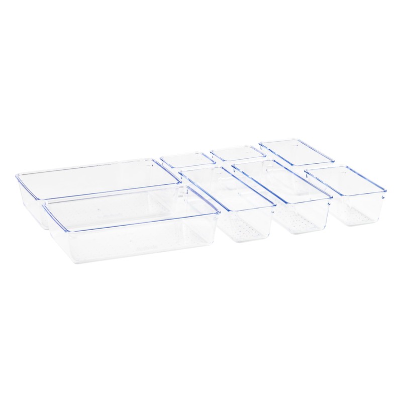 Mind Reader 8-Piece Drawer Organizer Set, Storage Trays for Kitchen,