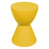 BOWERY HILL Contemporary Plastic Ribbed Round End Table in Yellow