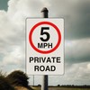 5mph private road speed limit sign- 1.2mm Rigid plastic high-visibility