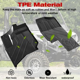 XUTVOTOR Floor Mats for 2025 Polaris Ranger XD 1500, TPE Front Row Floor Mats All Weather Protection Durable Slush Liners for Polaris Ranger Crew XD 1500 Northstar Premium/Ultimate 2024+ Accessories