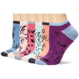 K. Bell Socks Women's 6 Pair Pack Fun Pop Culture Funny Novelty Low Cut No Show, Believe in Your Selfie Ankle Socks Six (Multi-Colored), 4 – 10 Medium