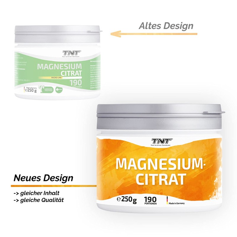 TNT Magnesium Citrate Pulver (250g) • Vegan, hochdosiert & laborgeprüft
