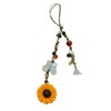 Boho Sunflower & Butterfly Beaded Keychain – Handmade Nature-Inspired Charm